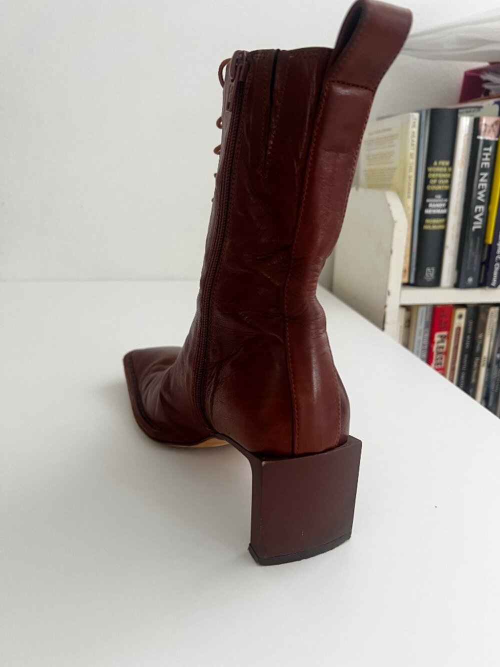 Miista Dionne Brown Leather Lace-Up Boots Size 37 - Picture 6 of 10